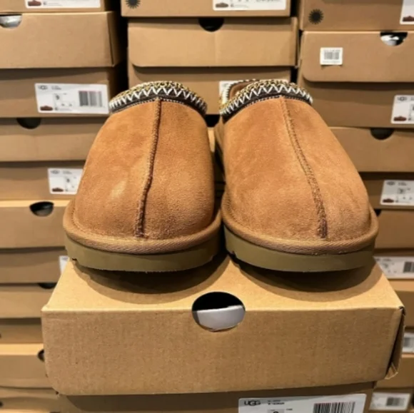 Women's UGG TASMAN Suede & Sheepskin Slippers 5955 CHESTNUT NEW